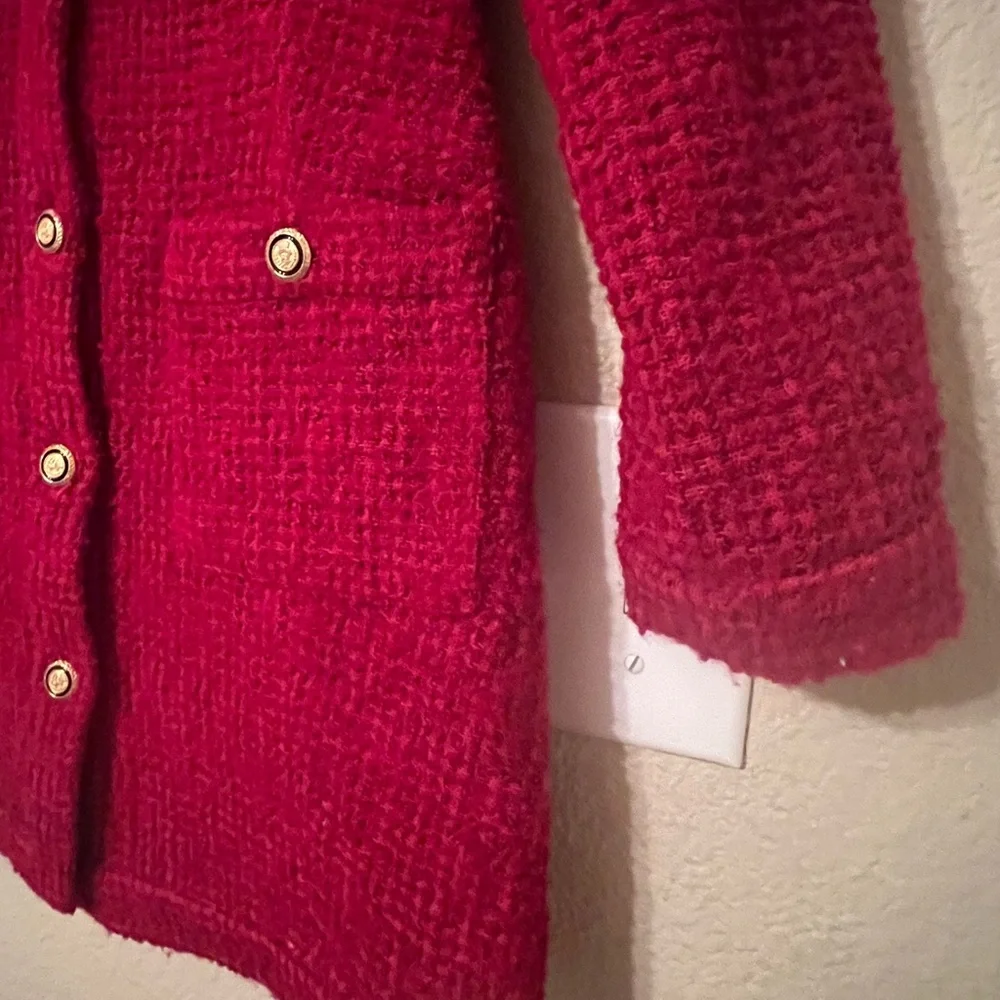 Chic Red Button-Up Zara Cardigan Dress - Picture 5 of 7